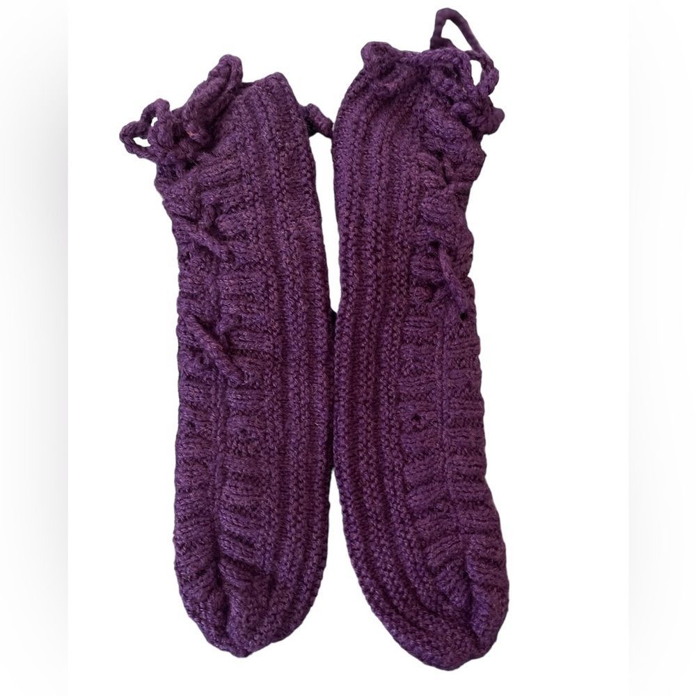 Hand Stitched Purple Socks